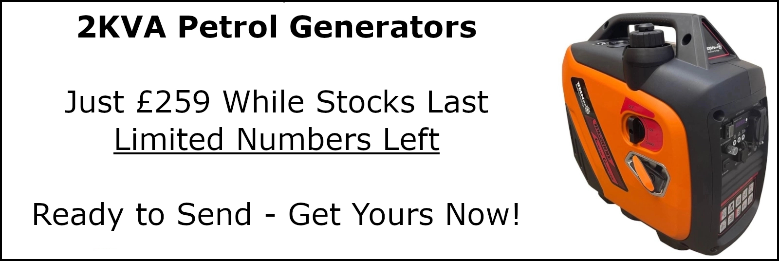 Our brand new range of petrol generators - click here to order today!