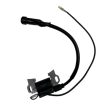 Close-up view of the 18HP ignition coil armature mounting points and high-tension lead connecting to the spark plug cap.