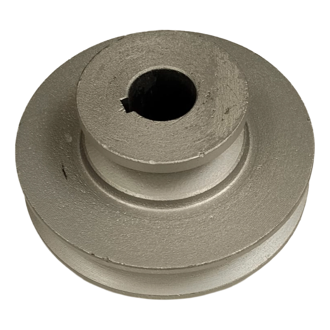 Order a A robust replacement silver engine drive pulley precisely machined to drive the belt network on your Titan Pro TP690 Walk-Behind Field Topper Flail Mower.