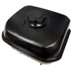 Elevated, bird's-eye perspective of the genuine TP690 fuel tank, highlighting the top-down profile and fuel filler neck.