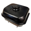 Reverse angle of the TP690 flail mower fuel tank highlighting the engine mounting points.