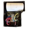 The capacitor is shown in place in the electrical box on the motor of an 11 ton log splitter.