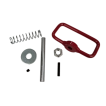 Close-up view of the replacement springs, pins, washers, and screws for the stump grinder pull handle assembly.