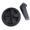 Standalone view of the heavy-duty plastic front transport wheel for the TP500 tiller.