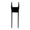 Standalone view of the black metal front wheel mounting bracket for the TP500 rotavator chassis.