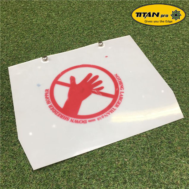 Order a A genuine replacement safety screen for the Titan Pro range of garden petrol chippers. Suitable for the 6.5HP 7HP 13HP 14HP and 15HP models.