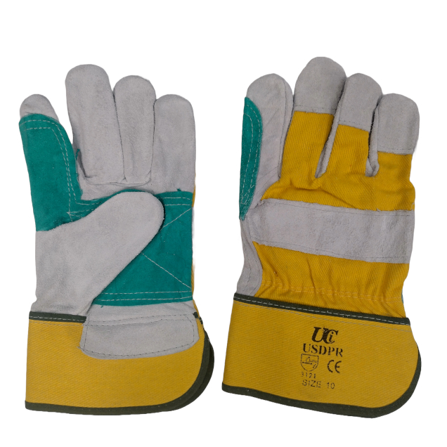 Leather Work Gloves with Lined Inner Palms