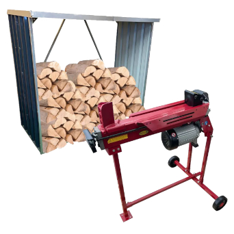 Electric Log Splitter 7 Ton Including Stand Titan Pro  Free Metal Log Rack